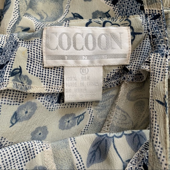 Vintage 90s printed silk slip dress - Picture 6 of 7